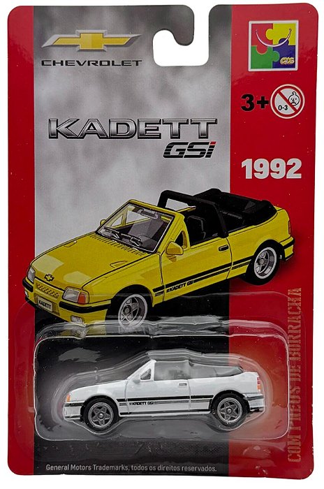 Carro Miniatura Chevrolet Metal Kadett GSI Branco 1992