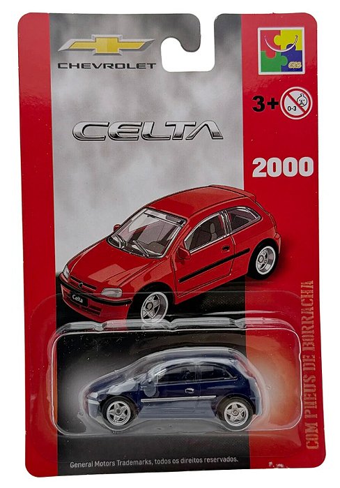 Carro Miniatura Chevrolet Metal Celta Azul 2000