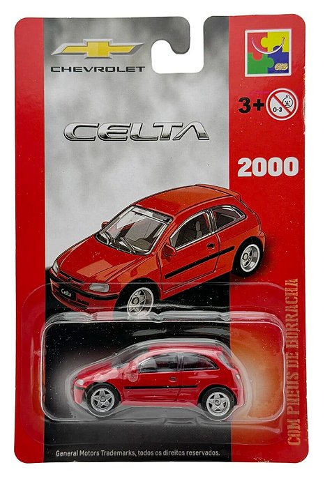 Carro Miniatura Chevrolet Metal Celta Vermelho 2000