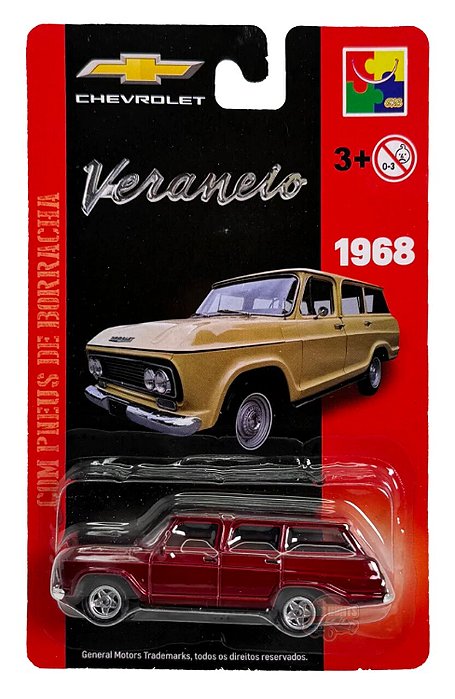 Carro Miniatura Chevrolet Metal Veraneio Vermelho 1968