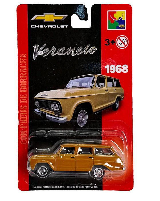Carro Miniatura Chevrolet Metal Veraneio Ocre 1968