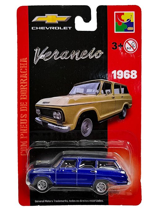 Carro Miniatura Chevrolet Metal Veraneio Azul 1968