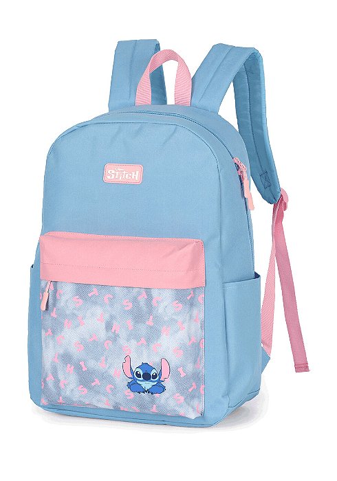 Mochila Juvenil Costa Stitch Azul Claro Luxcel