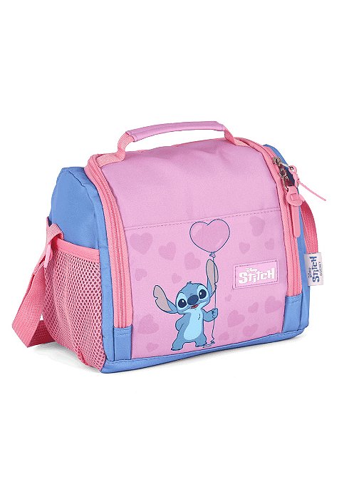 Lancheira Stitch Balão Azul e Rosa Luxcel