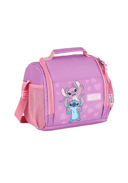 Lancheira Stitch & Angel Rosa Luxcel