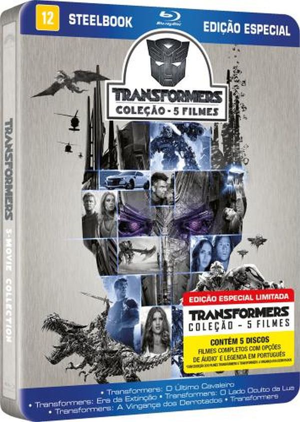 STEELBOOK Blu-Ray - Coleção TRANSFORMERS - 5 filmes