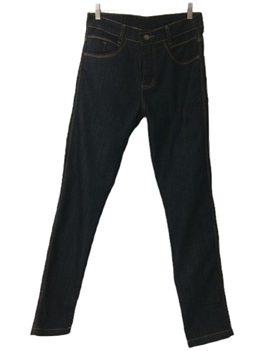 Calça Masculina Slim Fit Jeans Preto Com Pesponto Laranja 98% em Algodão e 2% Elastano