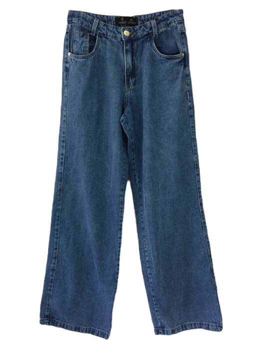 Calça Feminina Pantalona Jeans 100% de Algodão