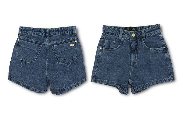 Short Curto Jeans Prime Lavado 100% Algodão