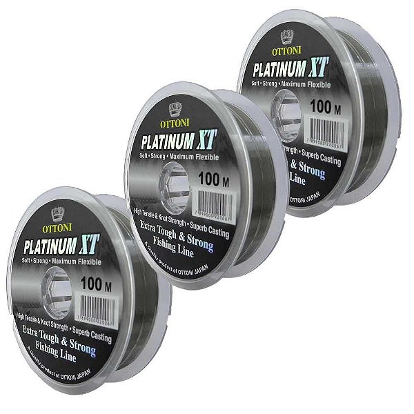 Kit Linha Monofilamento Platinum XT - 0,60, 0,70, 0,90mm