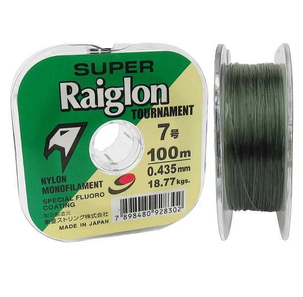 Linha Monofilamento Super Raiglon 0,37mm 5.0 100m Cor: Verde