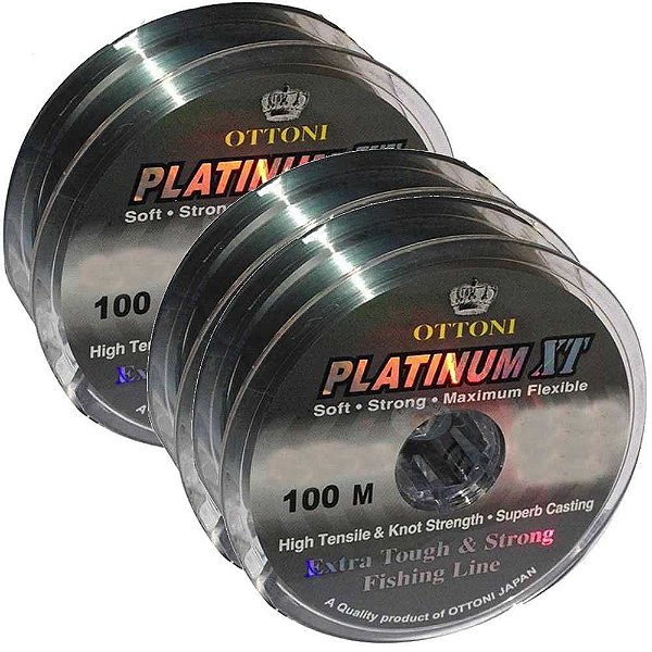 1 Linha Monof Platinum XT - 0,15mm - 100m e 2-0,40mm- 100m