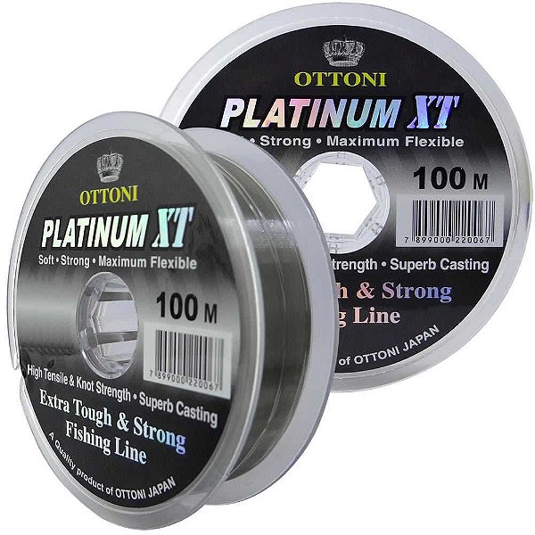 Linha Monofilamento Platinum XT - 0,25mm 8,97kg - 100m