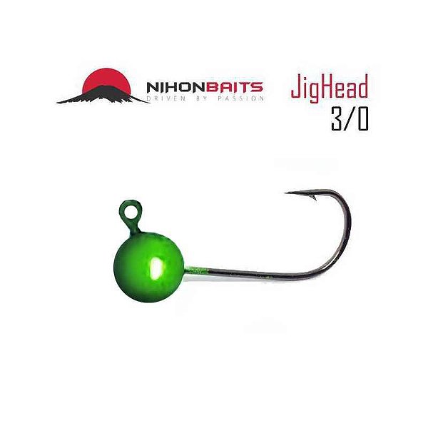 Anzol Jig Head Nihon Baits 10g - 3/0 Cor: Maçã verde