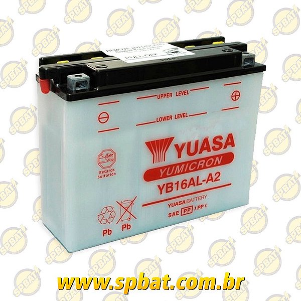 https://www.spbat.com.br/bateria-yuasa-yb16al-a2-p-motos-v-max-1200-vi - SP  BAT - Baterias