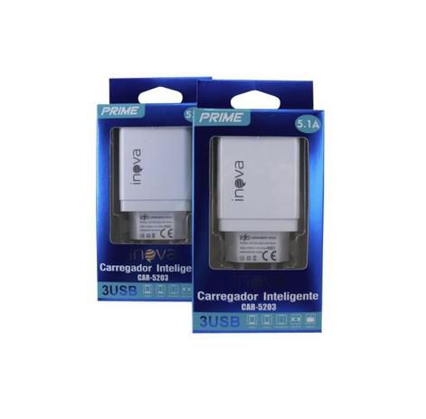 Carregador Inova 3Usb 5.1A Tipo C
