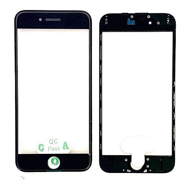 Vidro Apple Iphone 6 Com Cola Oca + Frame ( Aro ) Preto
