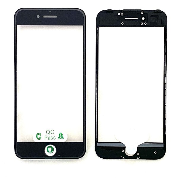 Vidro Apple Iphone 7 Com Cola Oca + Frame ( Aro ) Preto