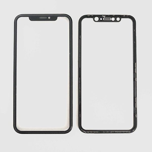 Vidro Apple Iphone Xr Preto Com Oca + Frame ( Aro )