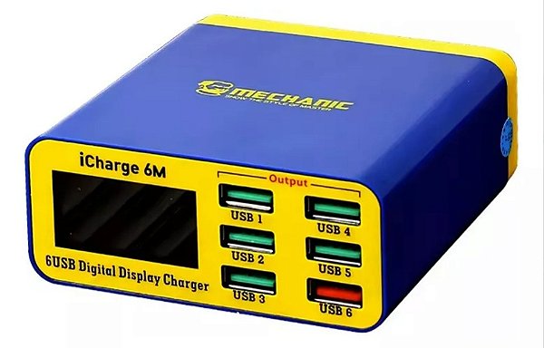 Carregador De Bancada Com Medidor De Corrente Mechanic Icharge 6M