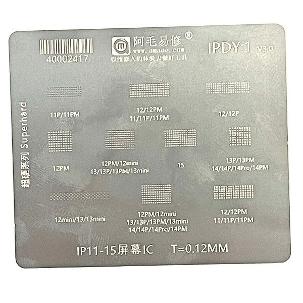 Stencil AMAOE para Reparo de Ci Tela Apple Reballing ( iPhone 11 ao 15 Pro Max )