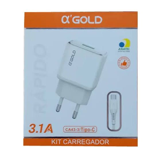 Carregador Turbo Gold Tipo C Gold 3.1A CA43-3