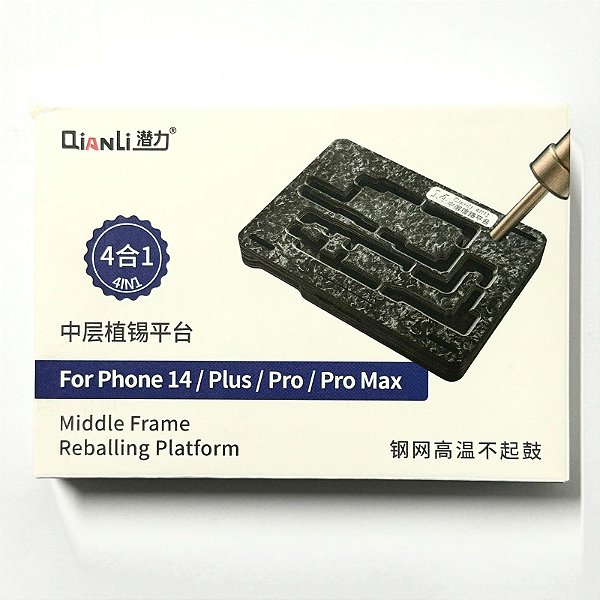 Suporte Placa Stencil Reballing Qianli Middle Frame Iphone 14 / 14 Pro / 14 Pro Max / 14 Plus