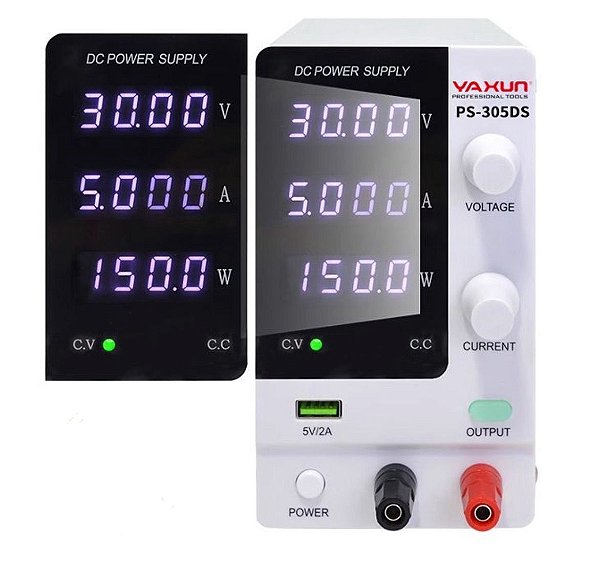 Fonte de Bancada Alimentação Profissional Yaxun 4 Digitos 30V 5A Yx-305DS 220v