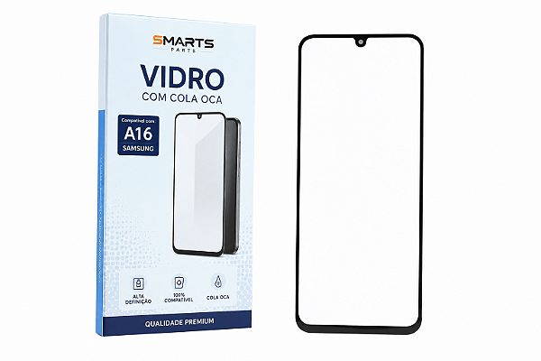 Vidro Samsung Galaxy A16 Com Cola Oca Preto