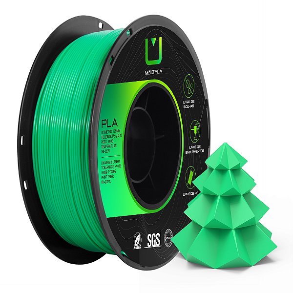 Filamento MultFila Impressora 3D PLA Verde 1kg