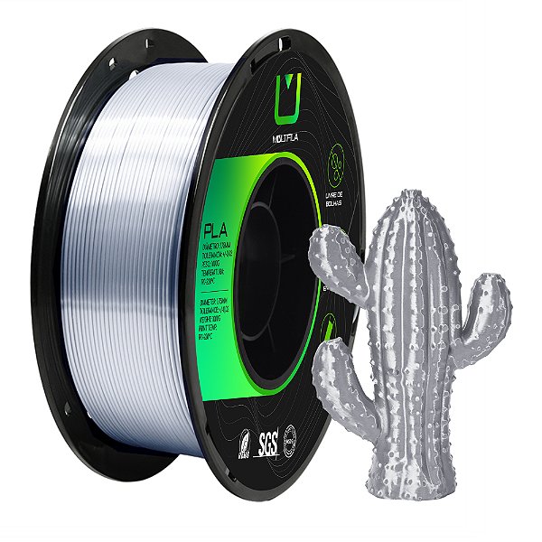 Filamento MultFila Impressora 3D PLA Silk Prata 1kg