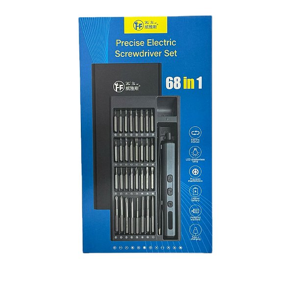 Micro Parafusadeira Elétrica Profissional 68 em 1 FF-68