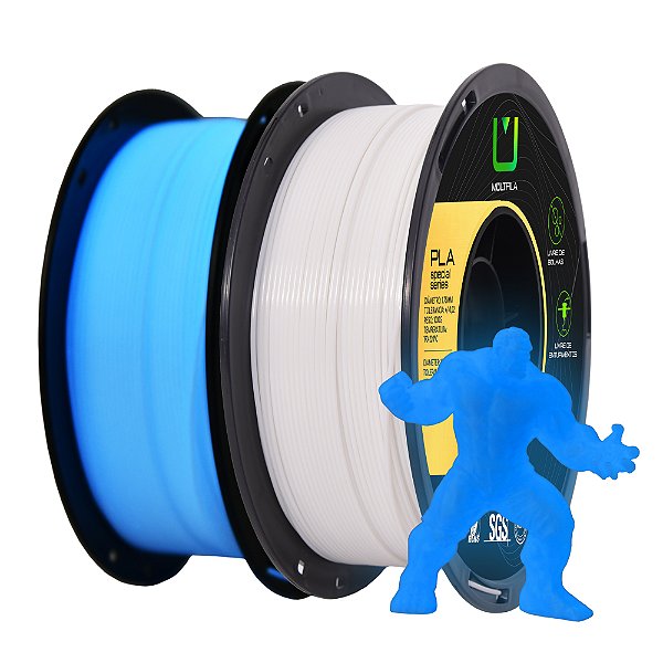Filamento MultFila Impressora 3D PLA Luminoso Azul 1kg 1.75mm Premium