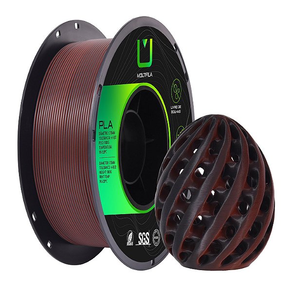 Filamento MultFila Impressora 3D PLA Matte Dual Color Preto e Vermelho 1kg 1.75mm Premium