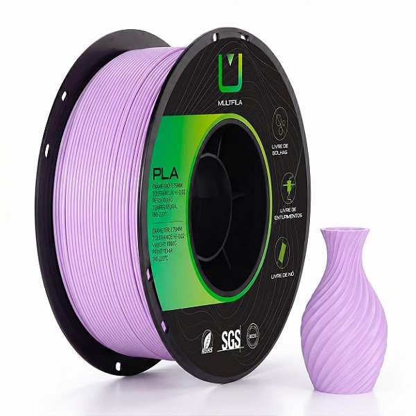 Filamento MultFila Impressora 3D PLA Lavanda 1kg 1.75mm Premium