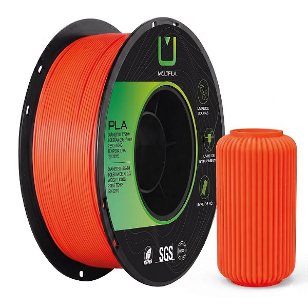 Filamento Multfila Impressora 3D Premium PLA Matte Laranja Melon 1kg 1.75mm