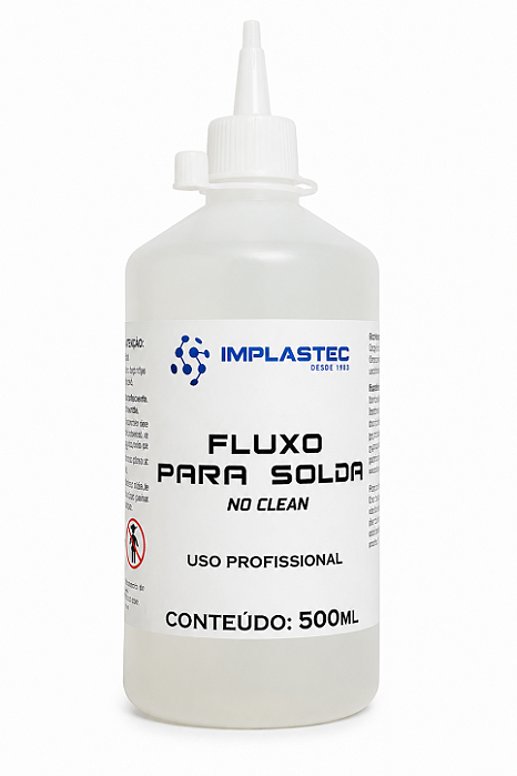 Fluxo para Solda Liquido No Clean Implastec 500ml – Uso Profissional