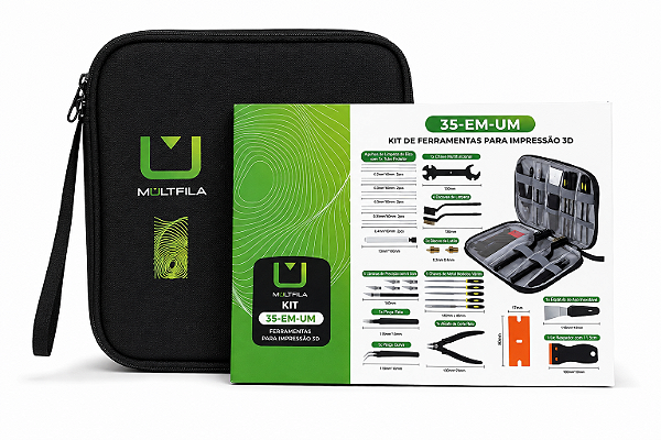 Kit de Ferramentas para Impressão 3D com 35 Peças + Bolsa Organizadora Multfila