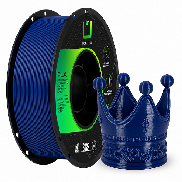 Filamento MultFila Impressora 3D PLA Azul Marinho 1kg 1.75mm Premium