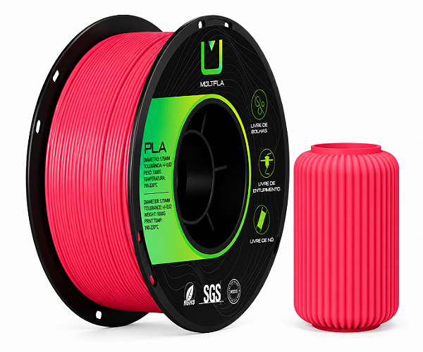 Filamento MultFila Impressora 3D PLA Matte Rosa Pink 1kg
