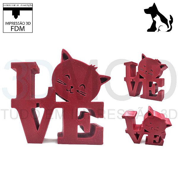 Love Cat Gato - Decoração De Mesa Modelo 1