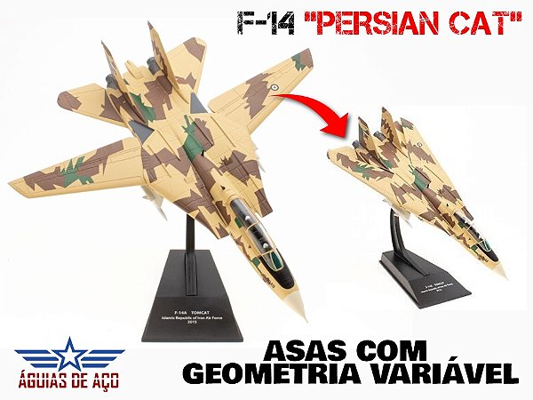Raríssimo! F-14 "PERSIAN CAT" (IRIAF) - COM ASAS DE GEOMETRIA VARIÁVEL (1:100) - METAL
