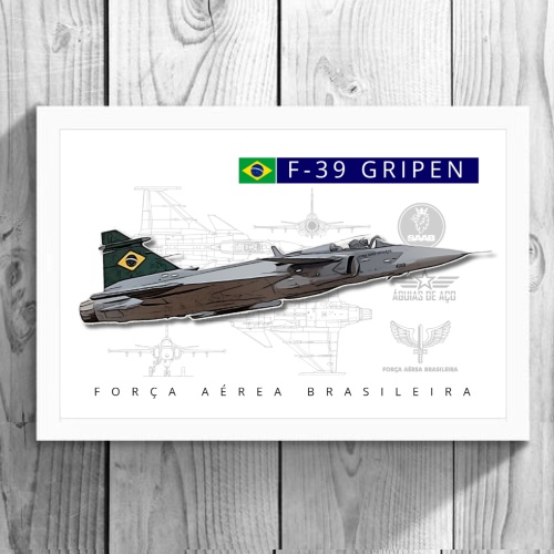 Quadro - GRIPEN FORÇA AÉREA BRASILEIRA (20cm x 30cm)