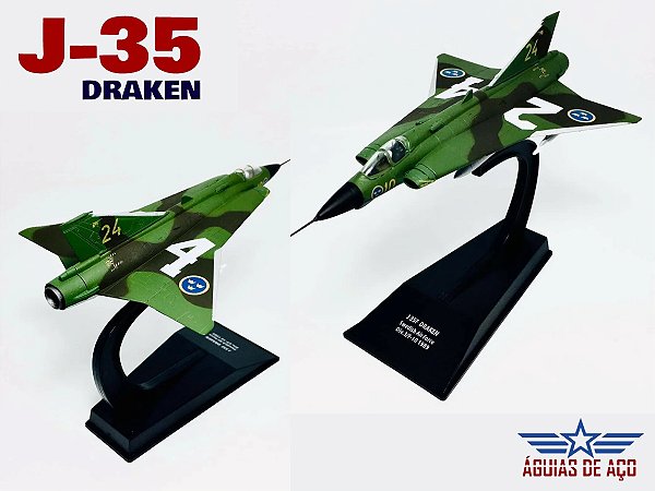 SAAB J-35 DRAKEN (METAL) - 1:100 - RARO!