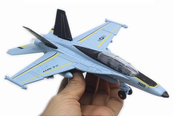 Caça FA-18 Super Hornet (22CM) - BRINQUEDO (com luzes e fricção)