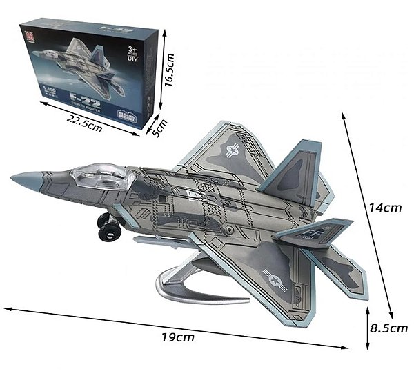 F-22 RAPTOR - Fácil Montagem - NÃO precisa pintar/colar