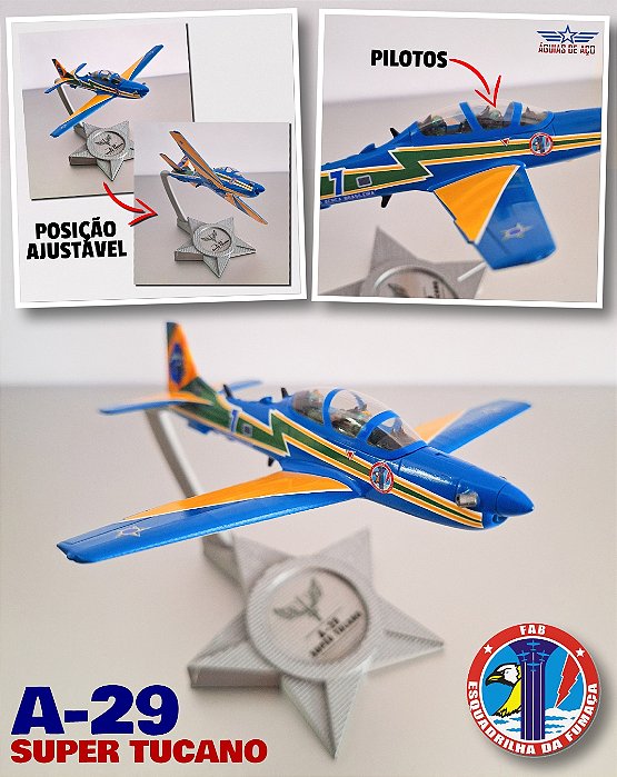 A-29 SUPER TUCANO - ESQUADRILHA DA FUMAÇA - 15cm