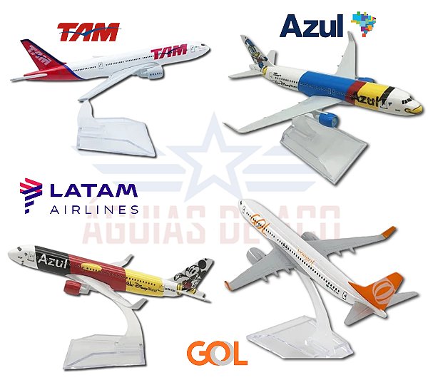 Aviões comerciais do Brasil - Metal - GOL, TAM, LATAM, AZUL - ALTA QUALIDADE