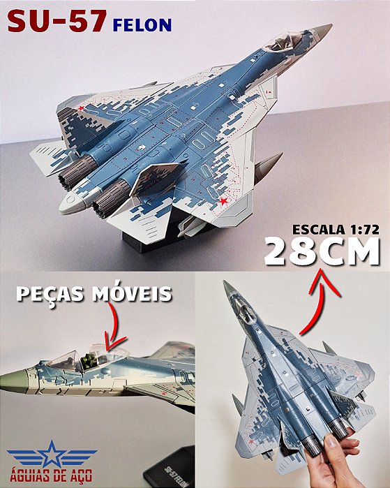 SU-57 FELON - 1:72 (GRANDE) - COM PEÇAS MÓVEIS