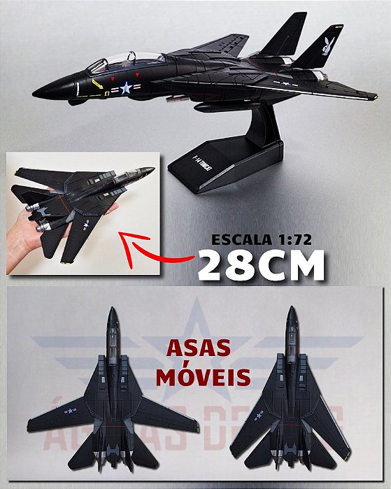 F-14 TOMCAT - 1:72 (GRANDE) - Asas móveis - Pintura ESPECIAL